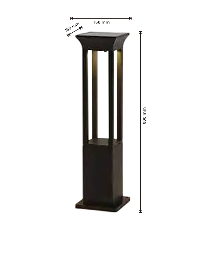 Pro - Bolard - SQ - 100 - 60w - Dim